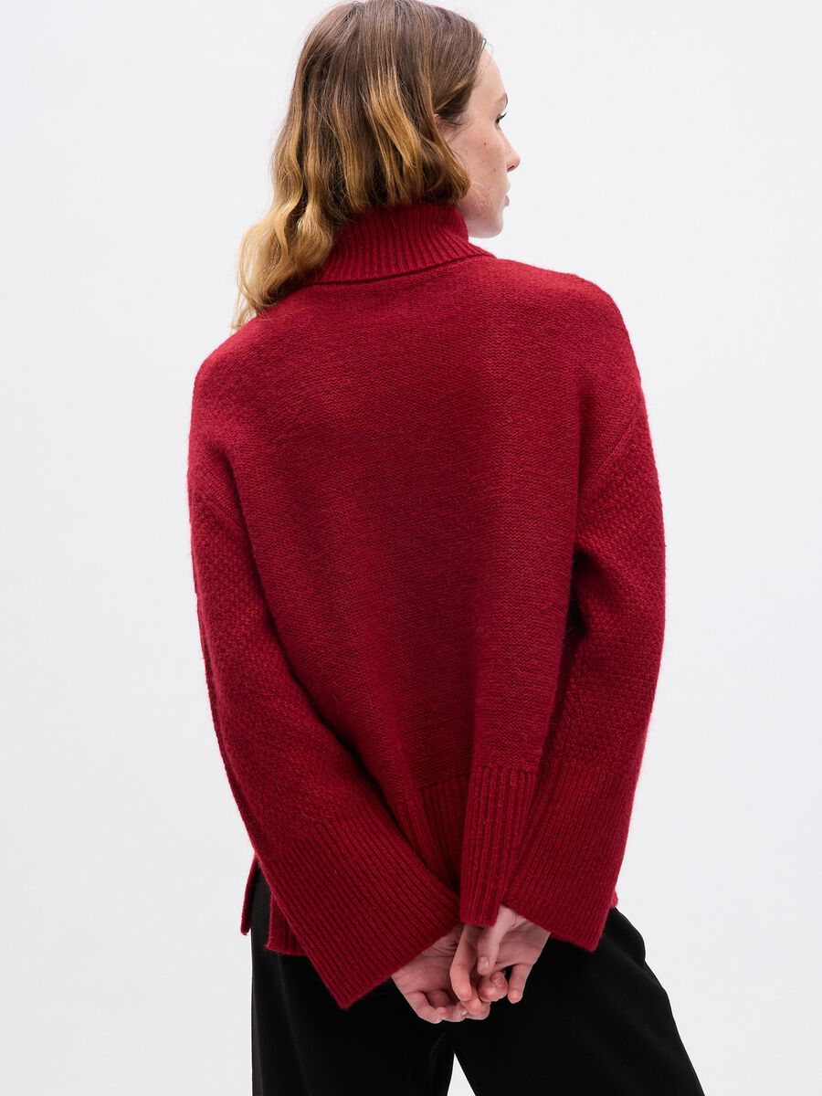 Turtle-neck pullover with slits Woman_1