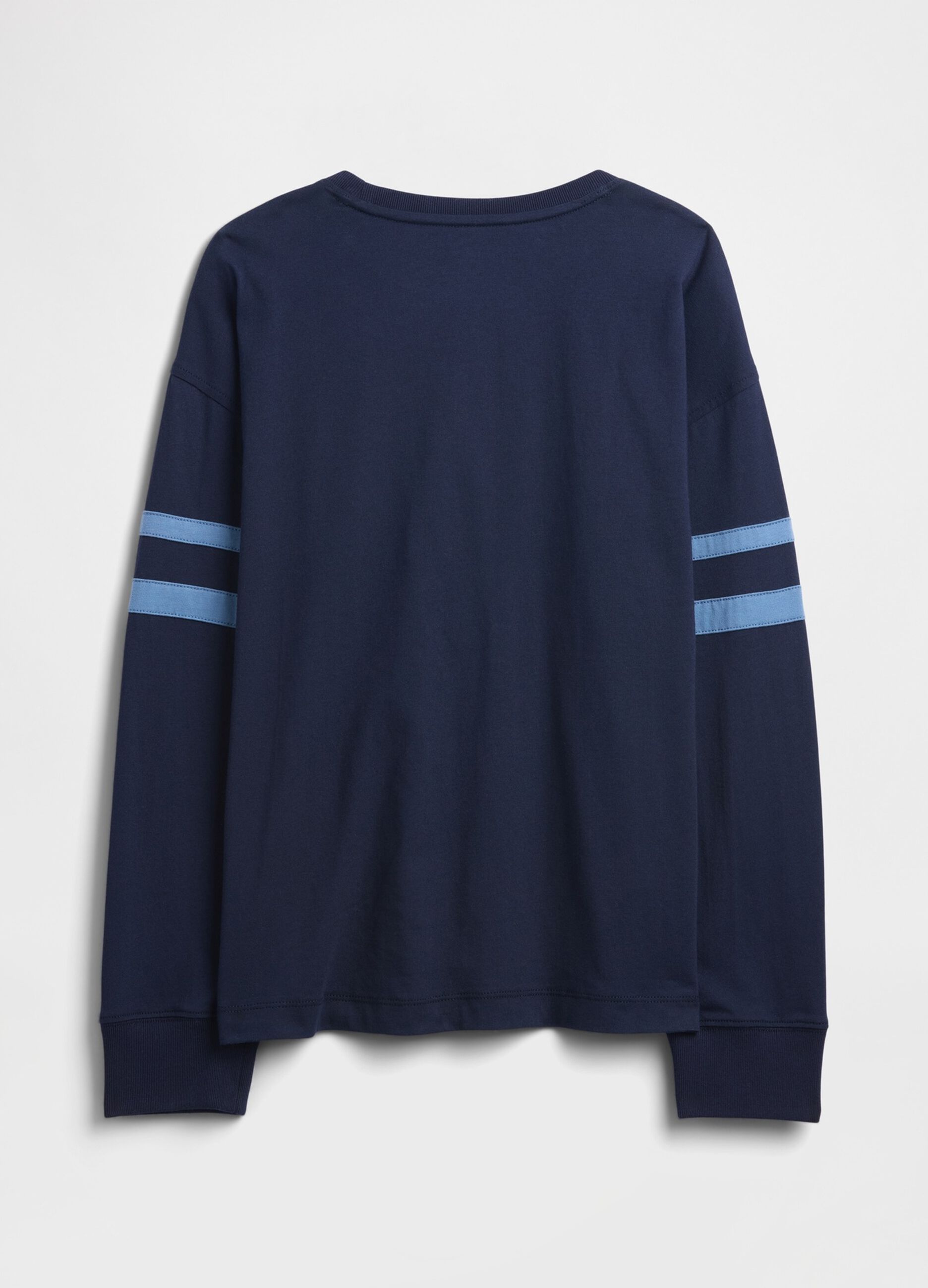 Long Sleeve Blue Cotton T-Shirt_1