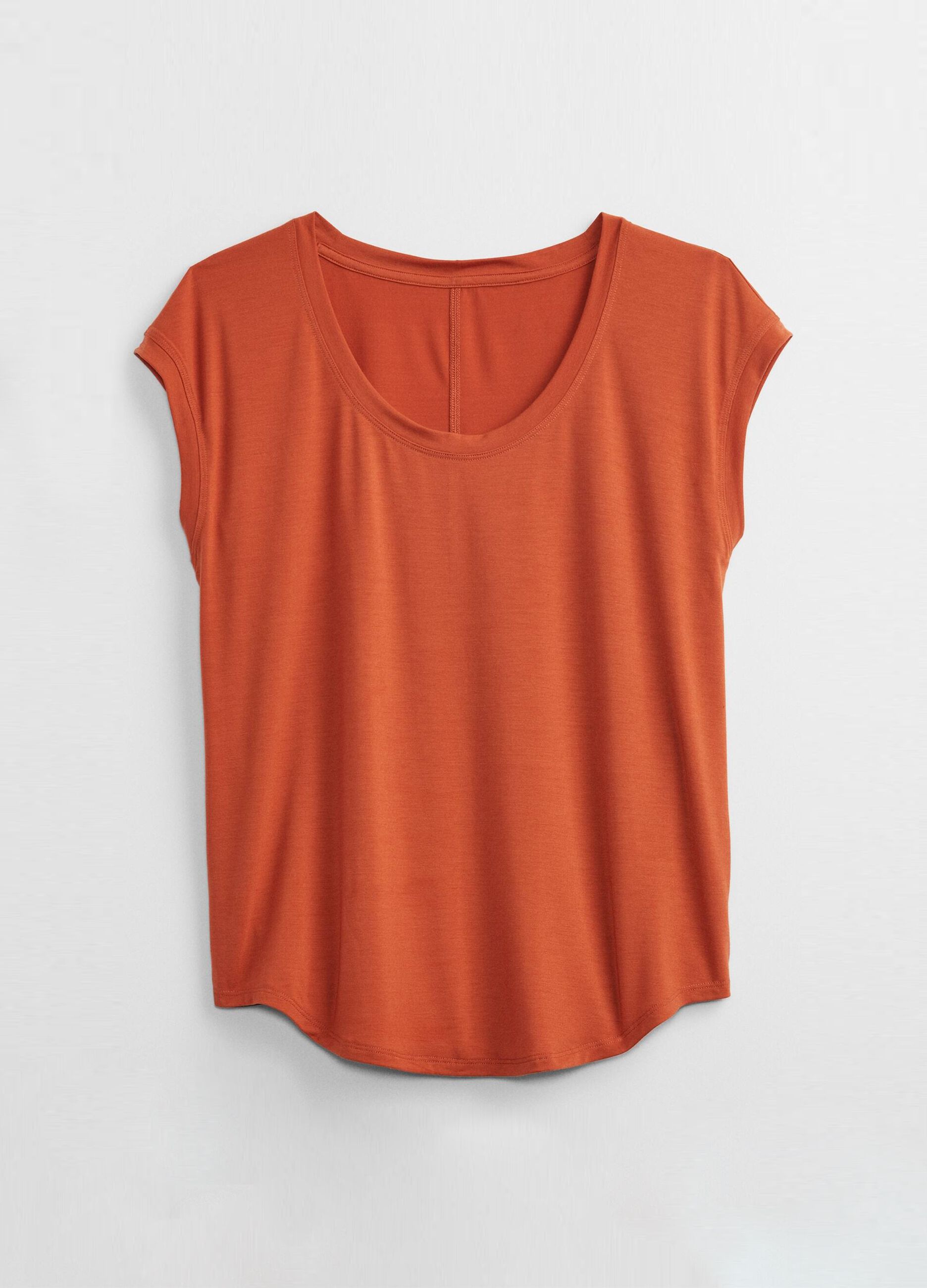 Solid colour stretch T-shirt_2