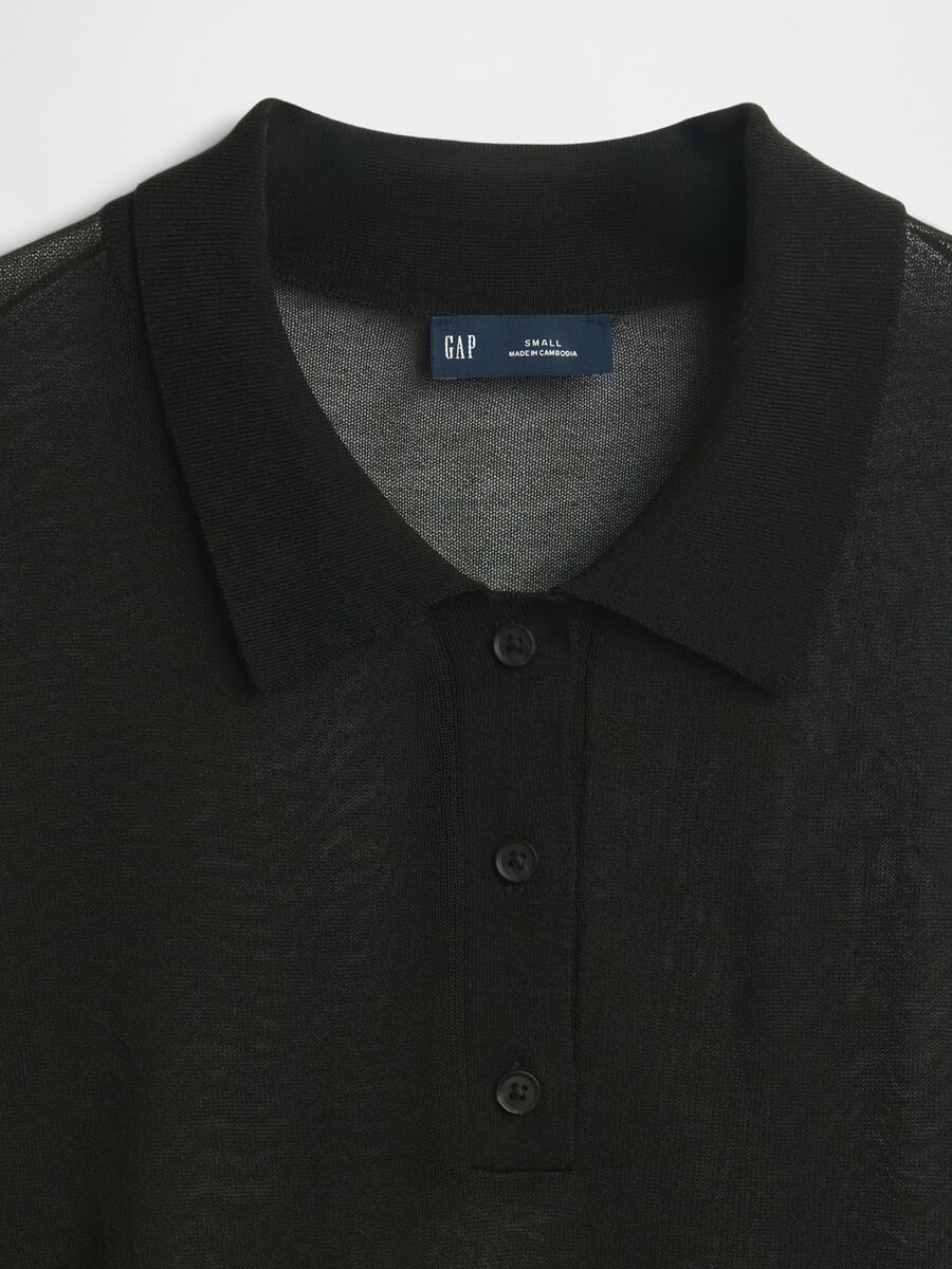 Black Polo in Acrylic Blend Woman_4