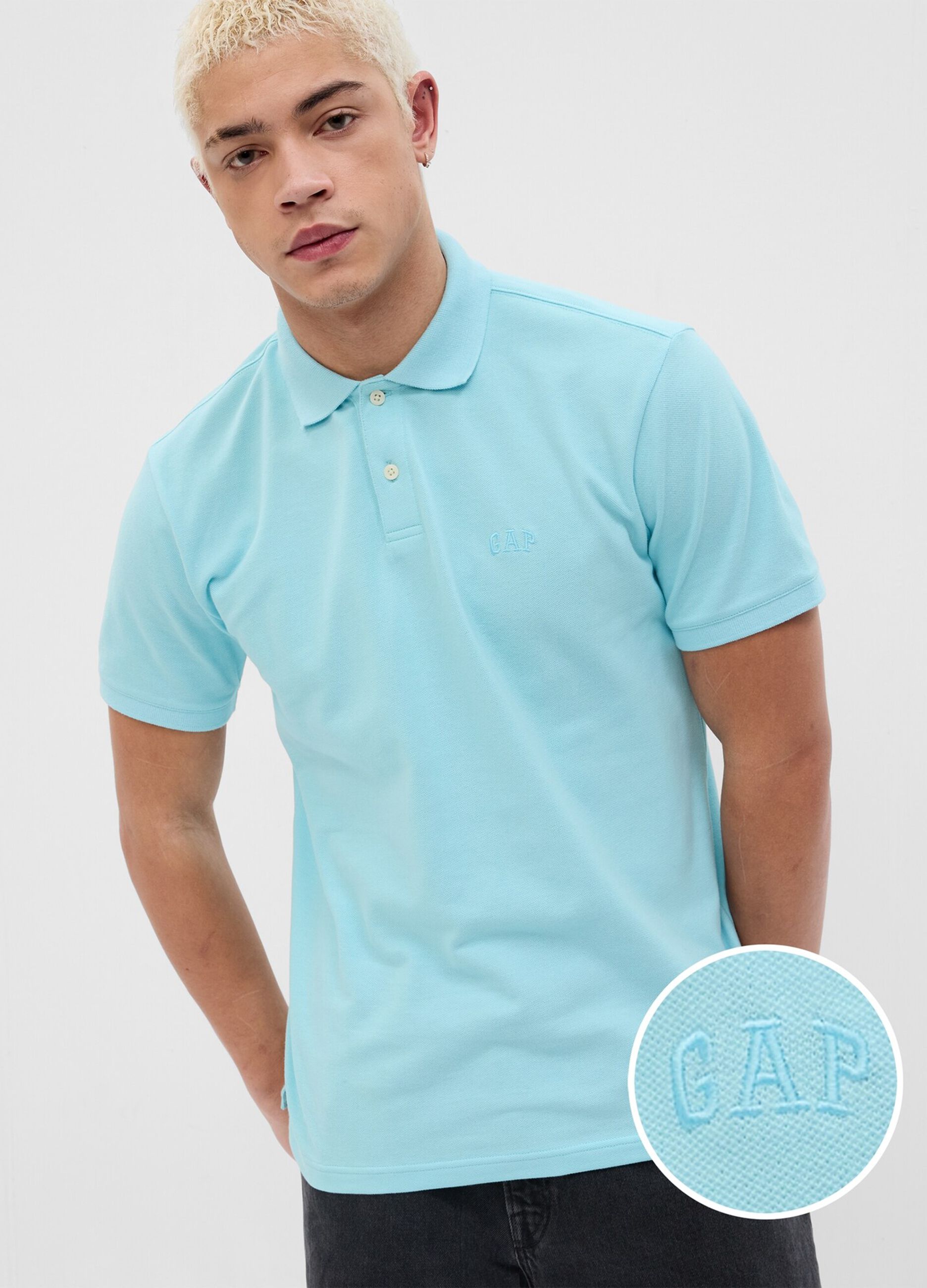 Pique polo shirt with embroidered logo