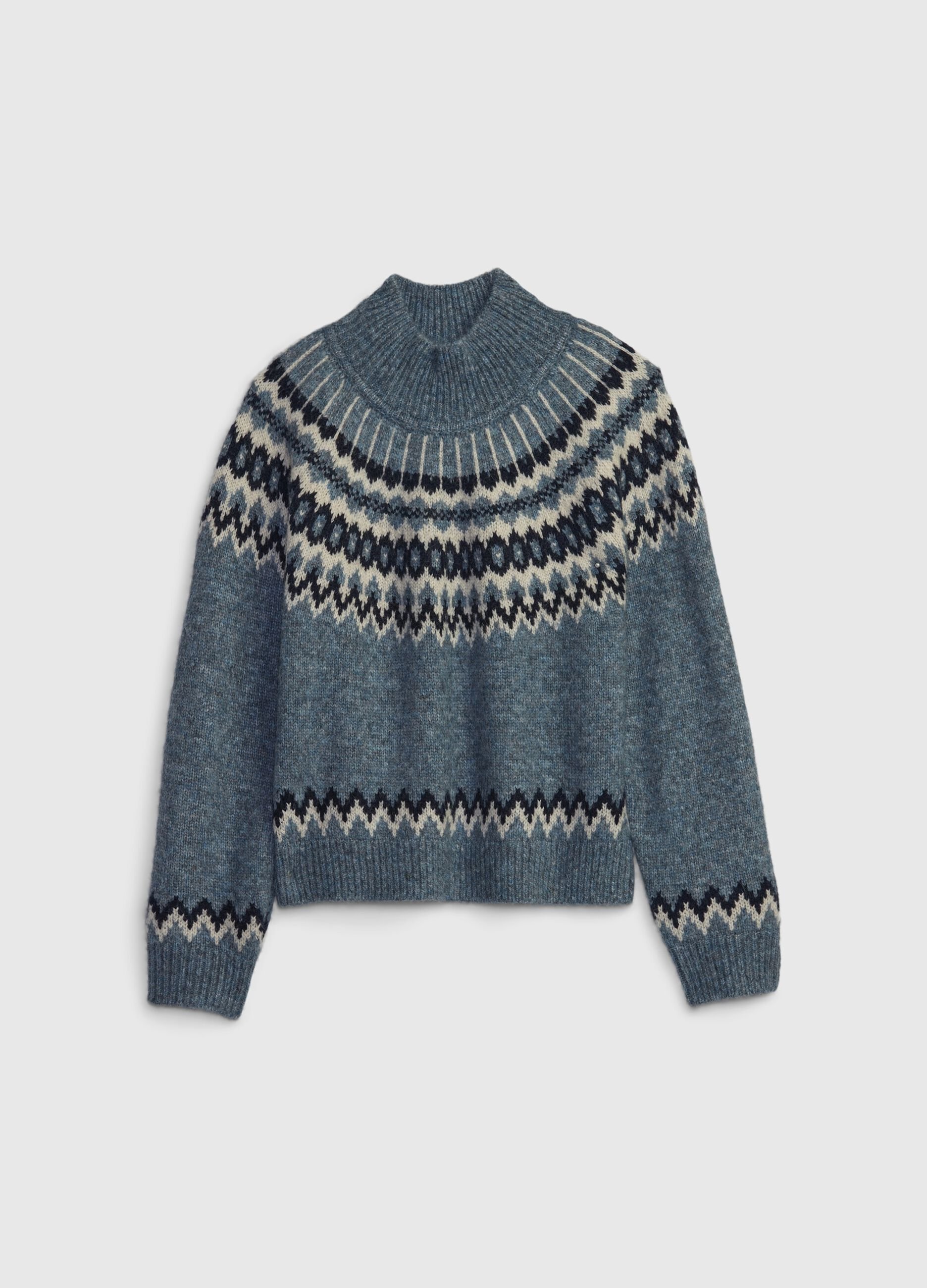 Pullover mock neck con disegno jacquard_3