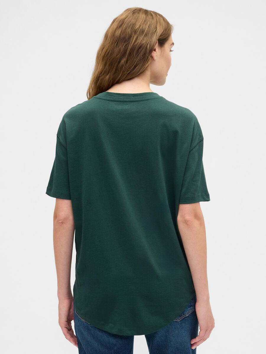 T-shirt verde a maniche corte in cotone Donna_1