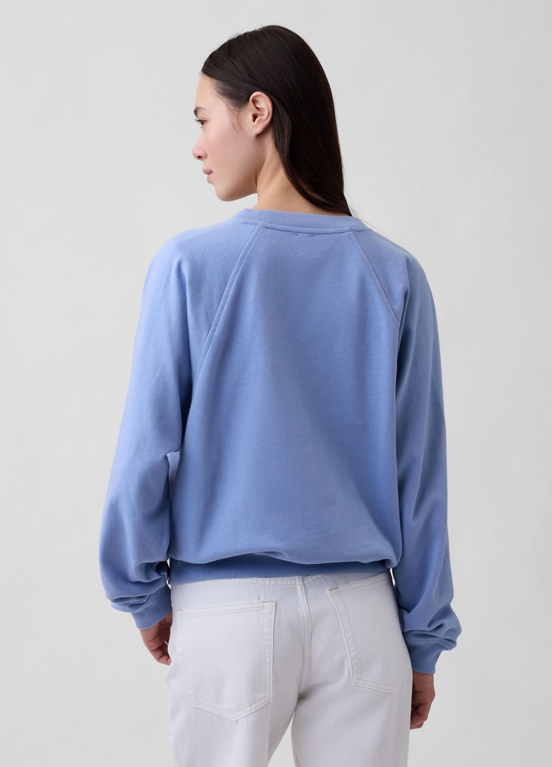 Felpa in misto cotone con scollo rotondo