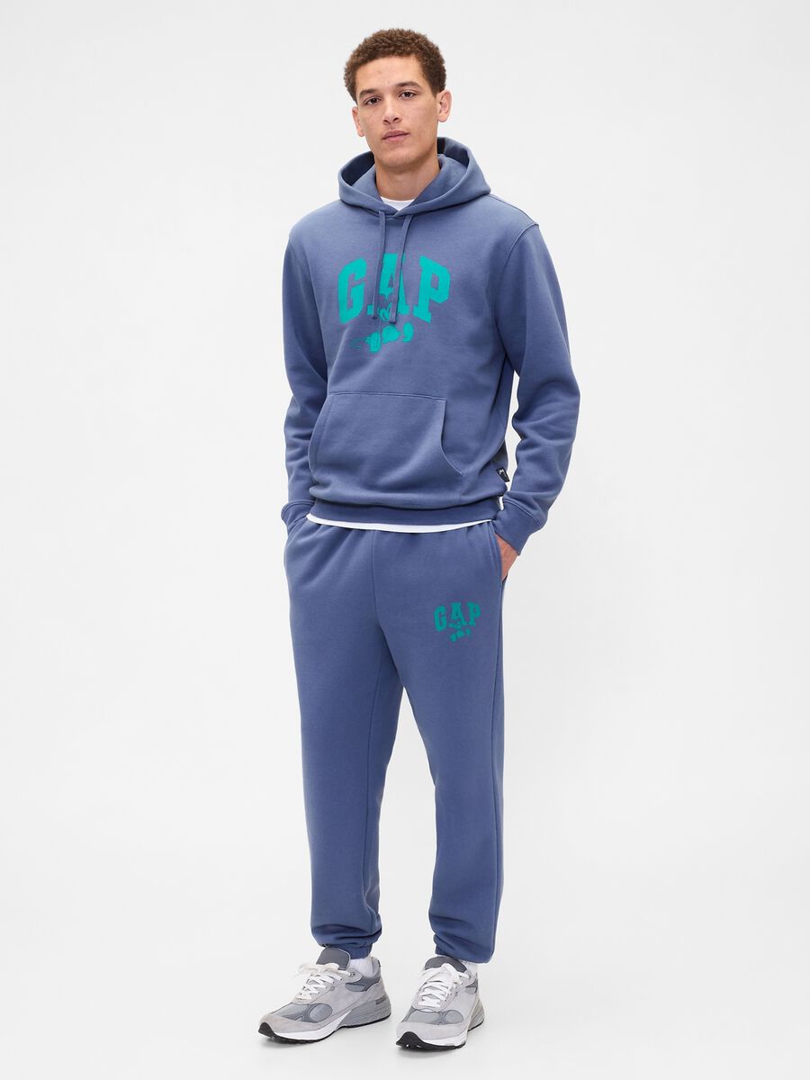 Blue Cotton Blend Trousers Man_0