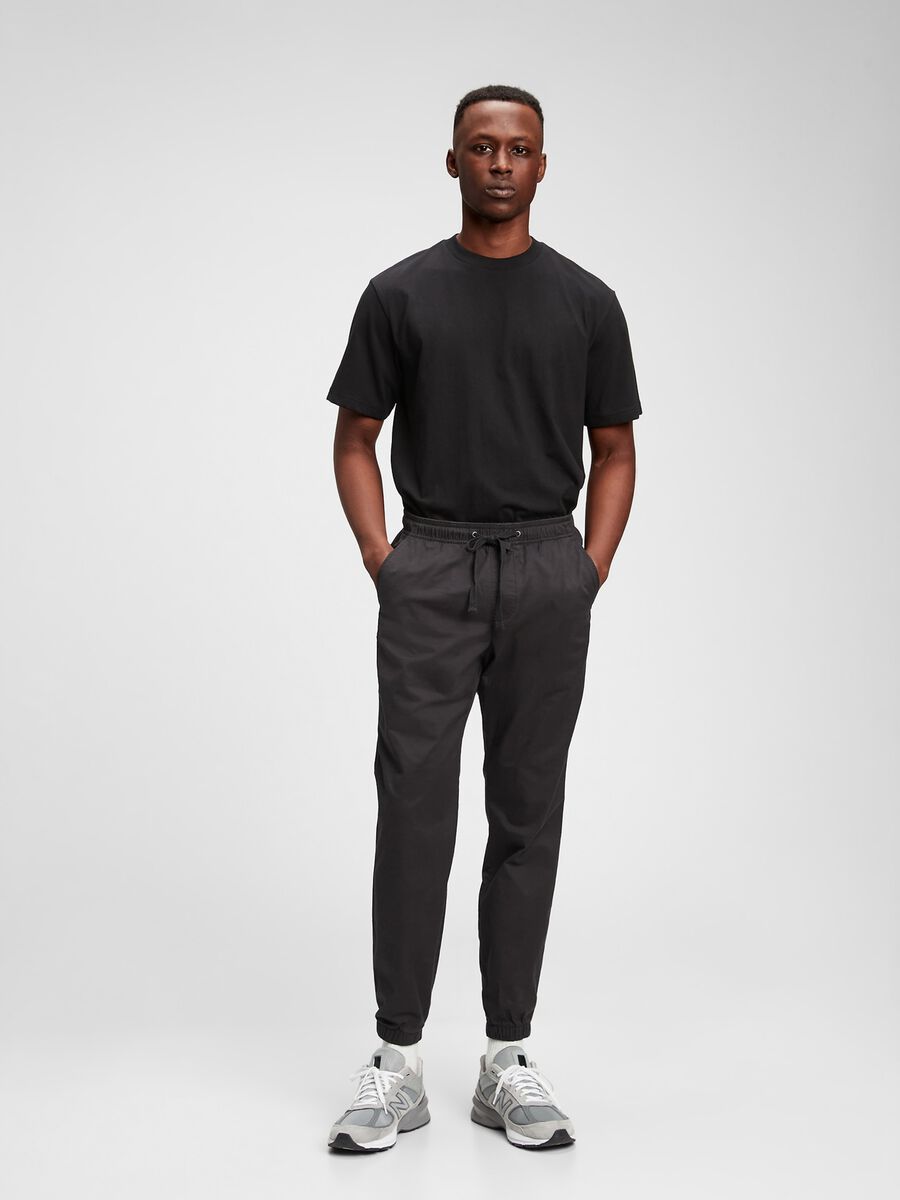 Joggers in cotone stretch con coulisse Uomo_0