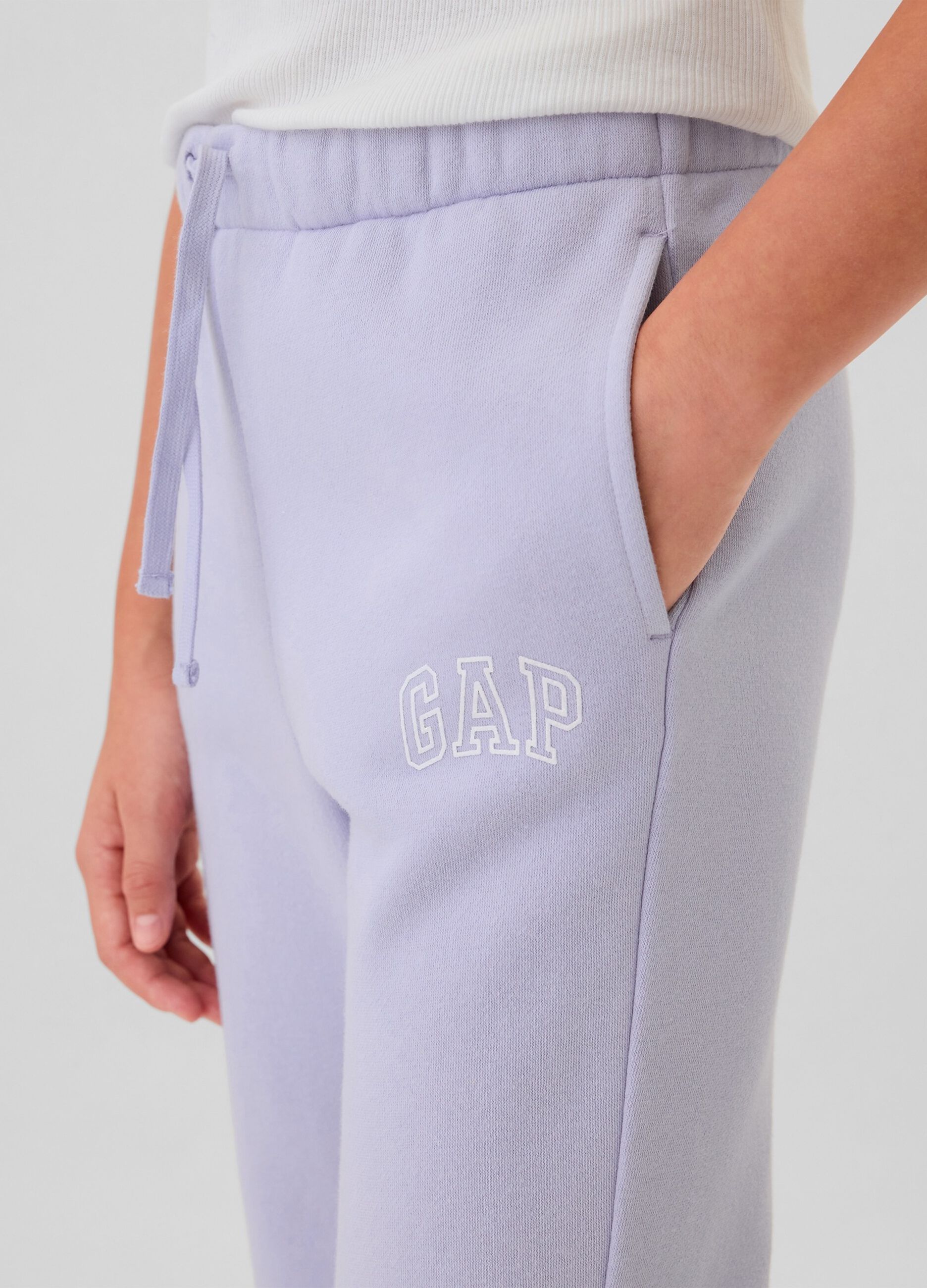 Joggers con coulisse e ricamo logo_3