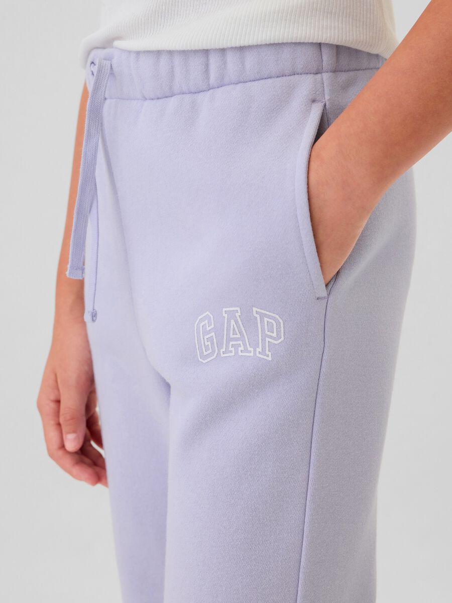 Joggers con coulisse e ricamo logo Bambina_3