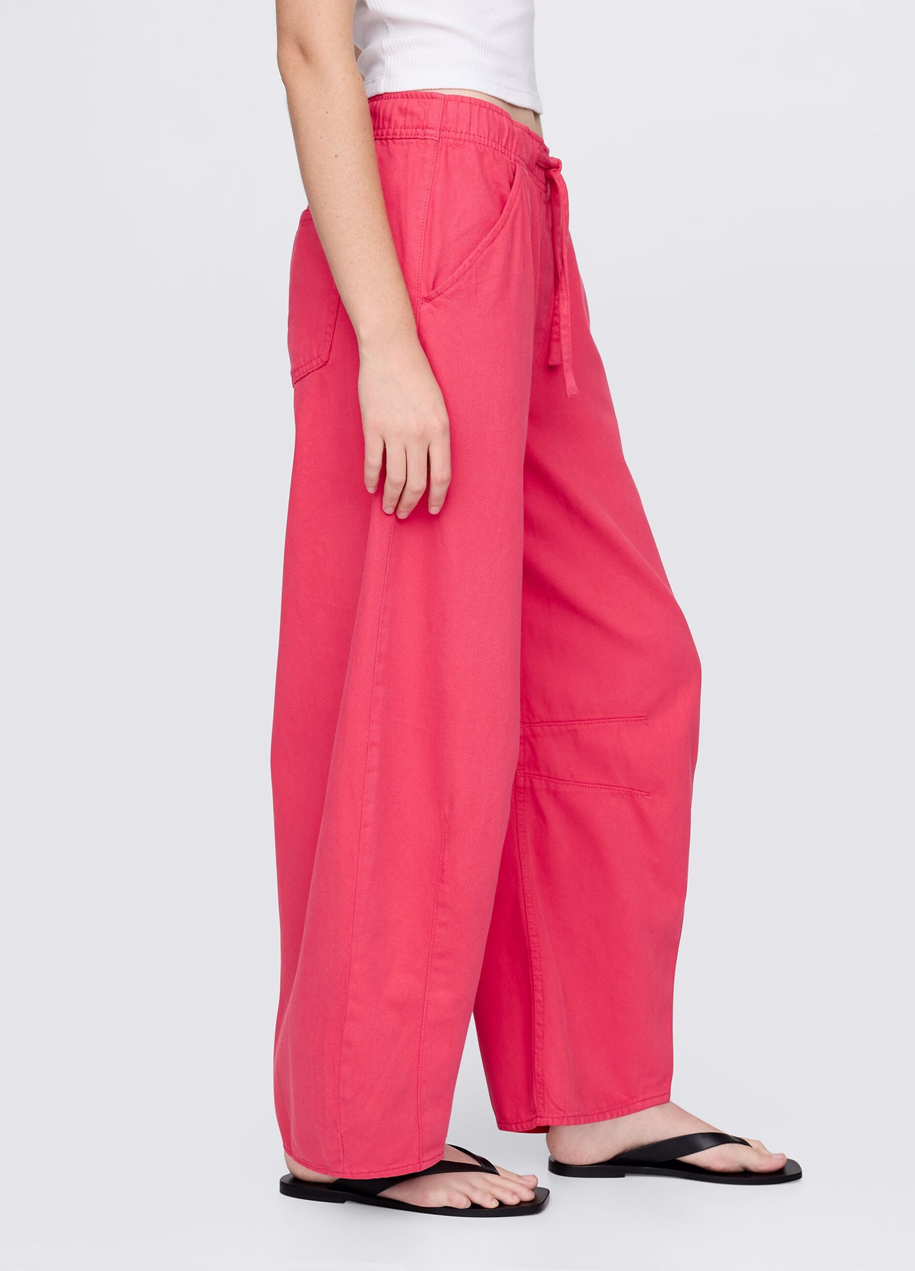 Pantaloni rosa in Lyocell e cotone_3
