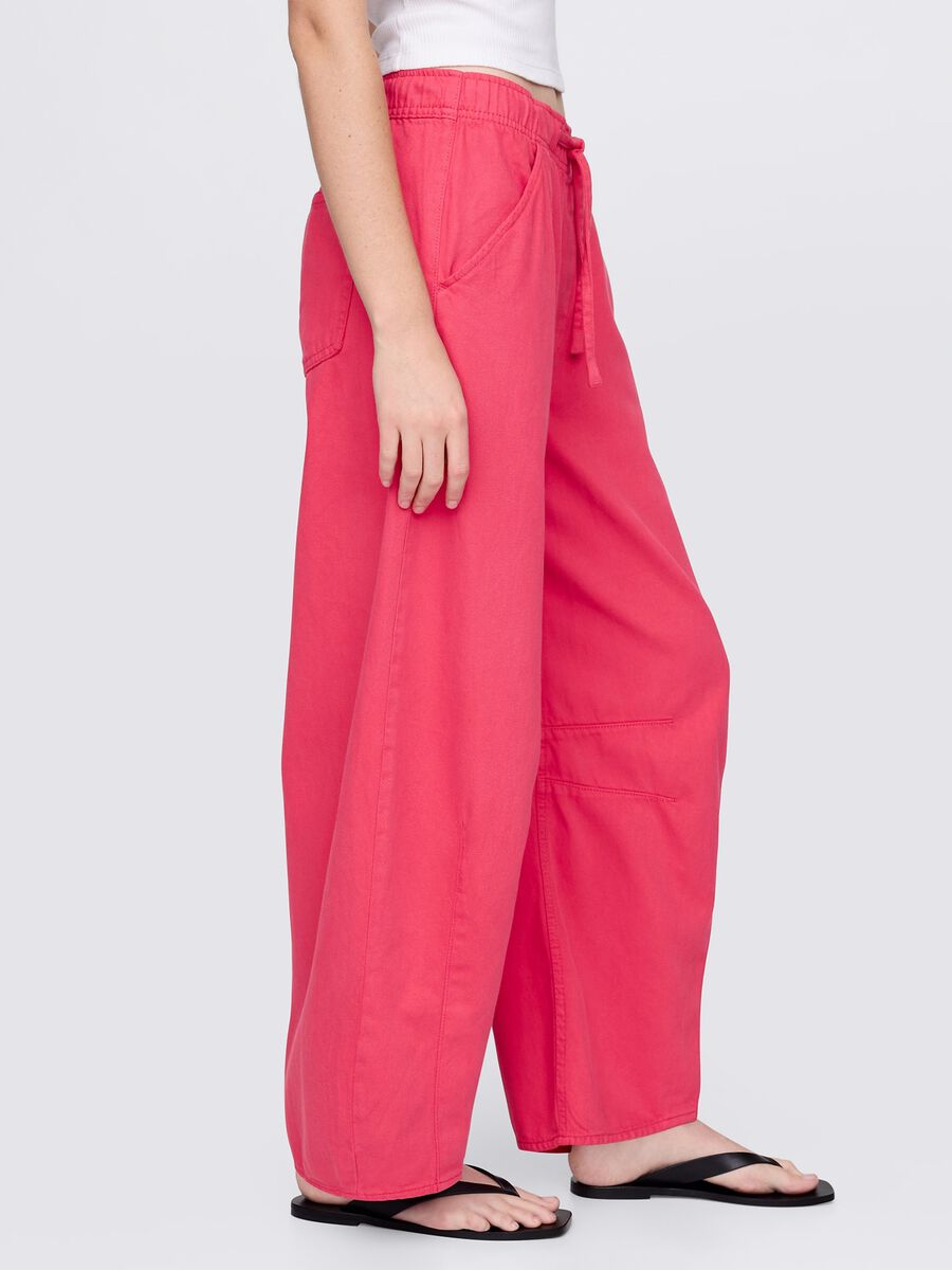 Pantaloni rosa in Lyocell e cotone Donna_3