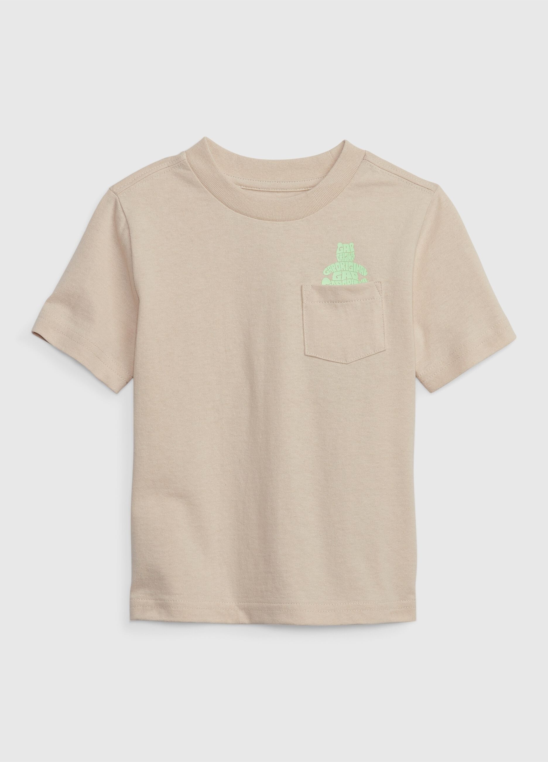 T-shirt with pocket and teddy bear print
