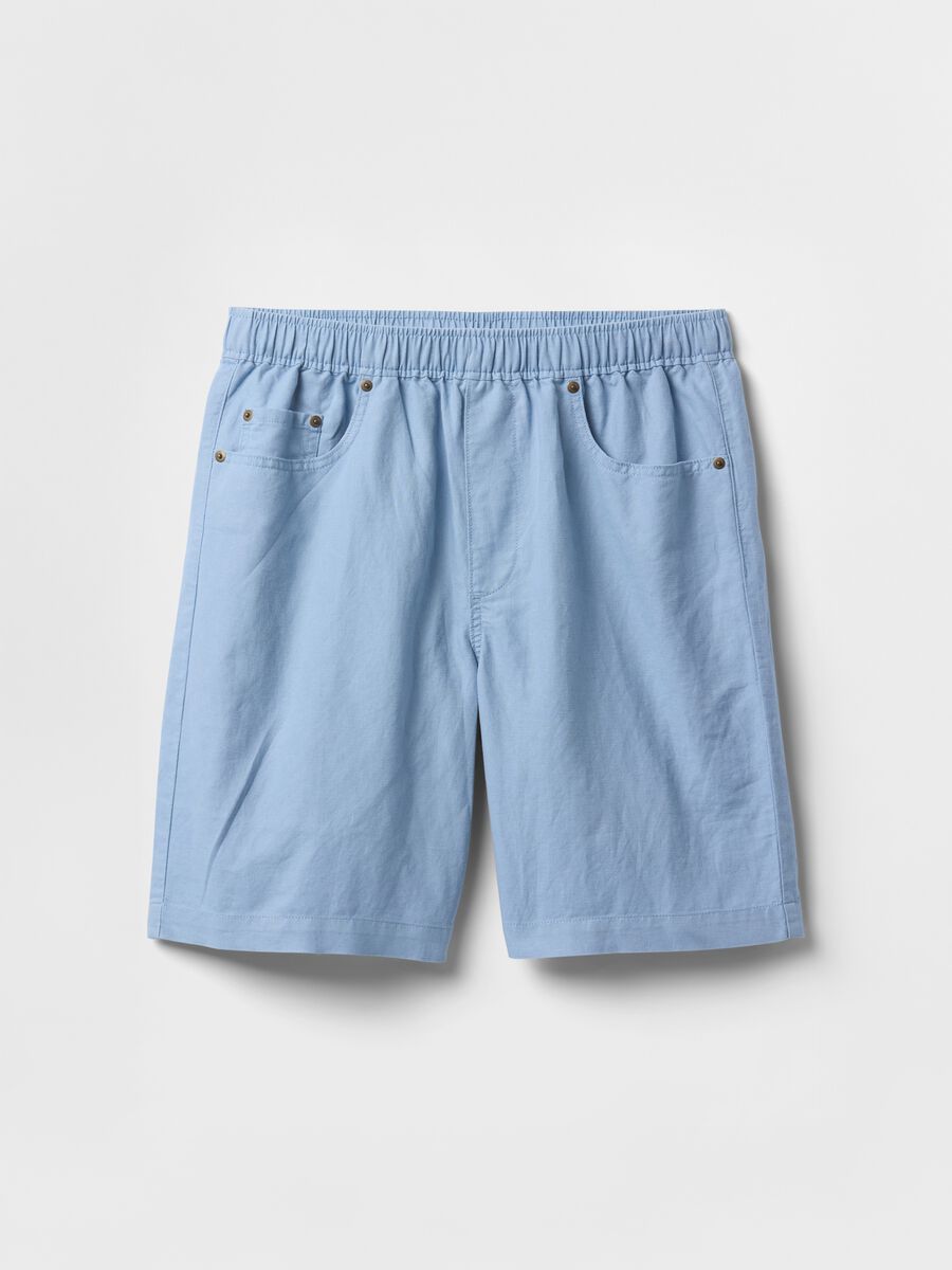 Shorts azzurri in lino e cotone Gap Uomo_5