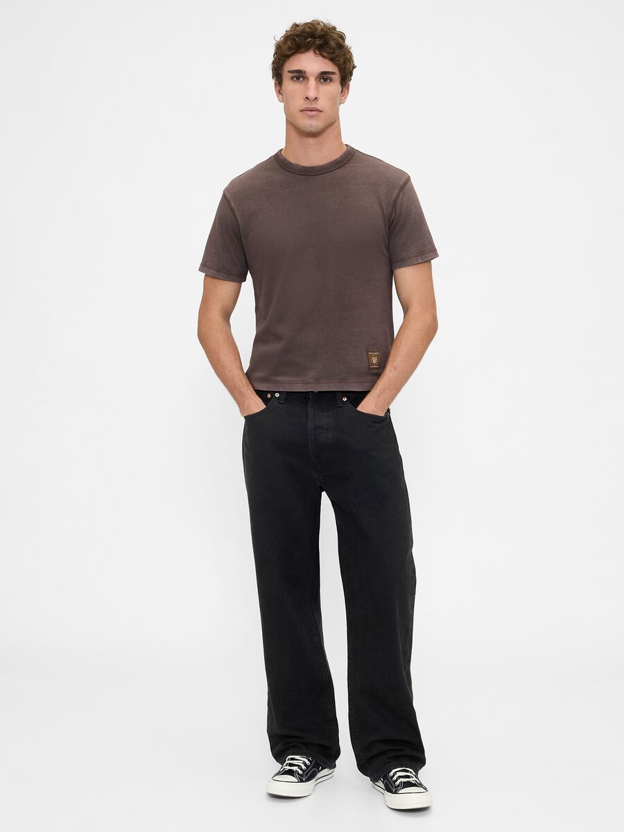 T-shirt marrone in cotone Man_1