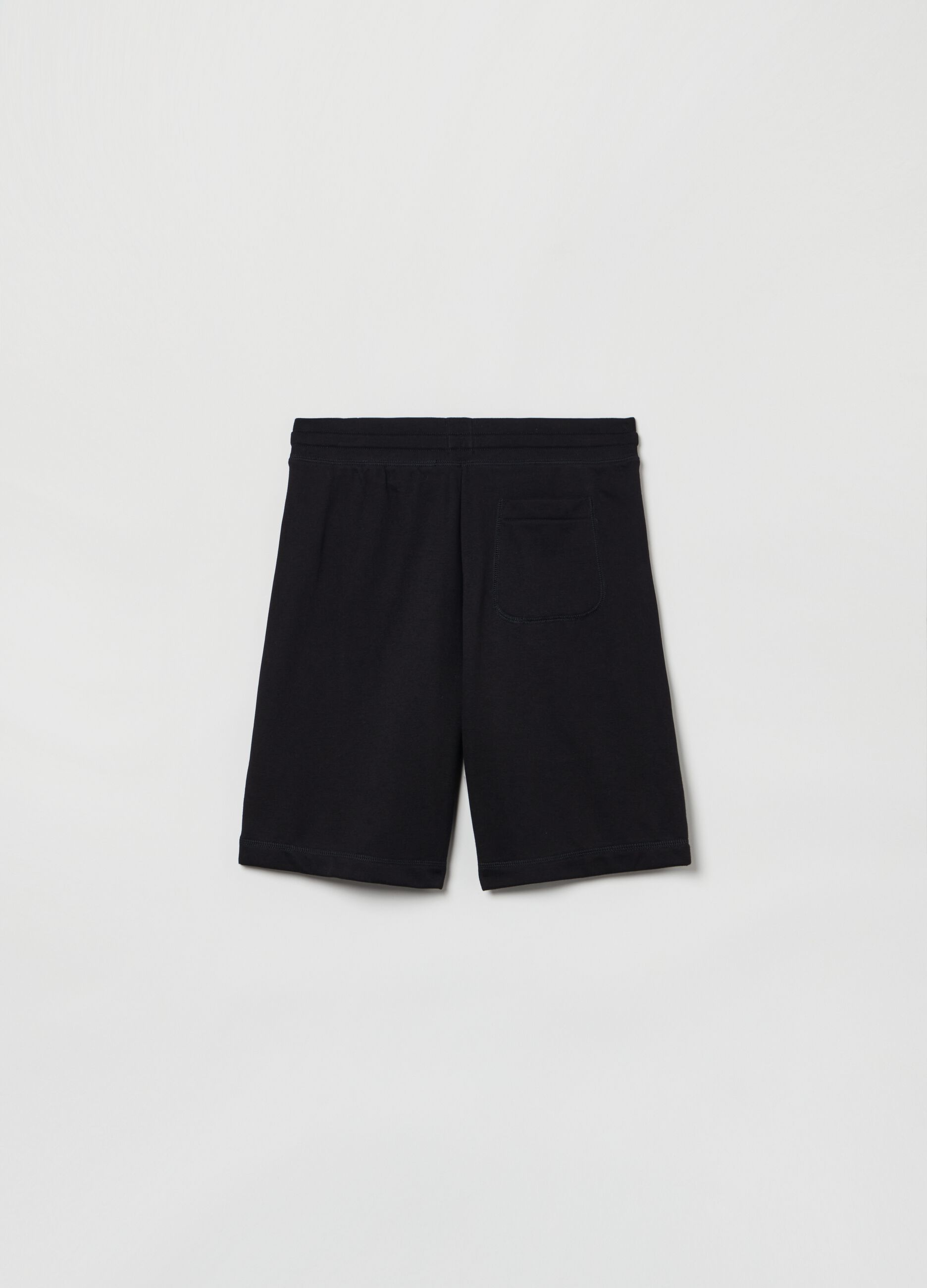 Bermuda jogger in felpa con ricamo logo_2