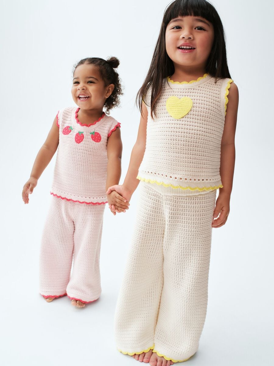 Tank top in puro cotone lavorato Bimba_2