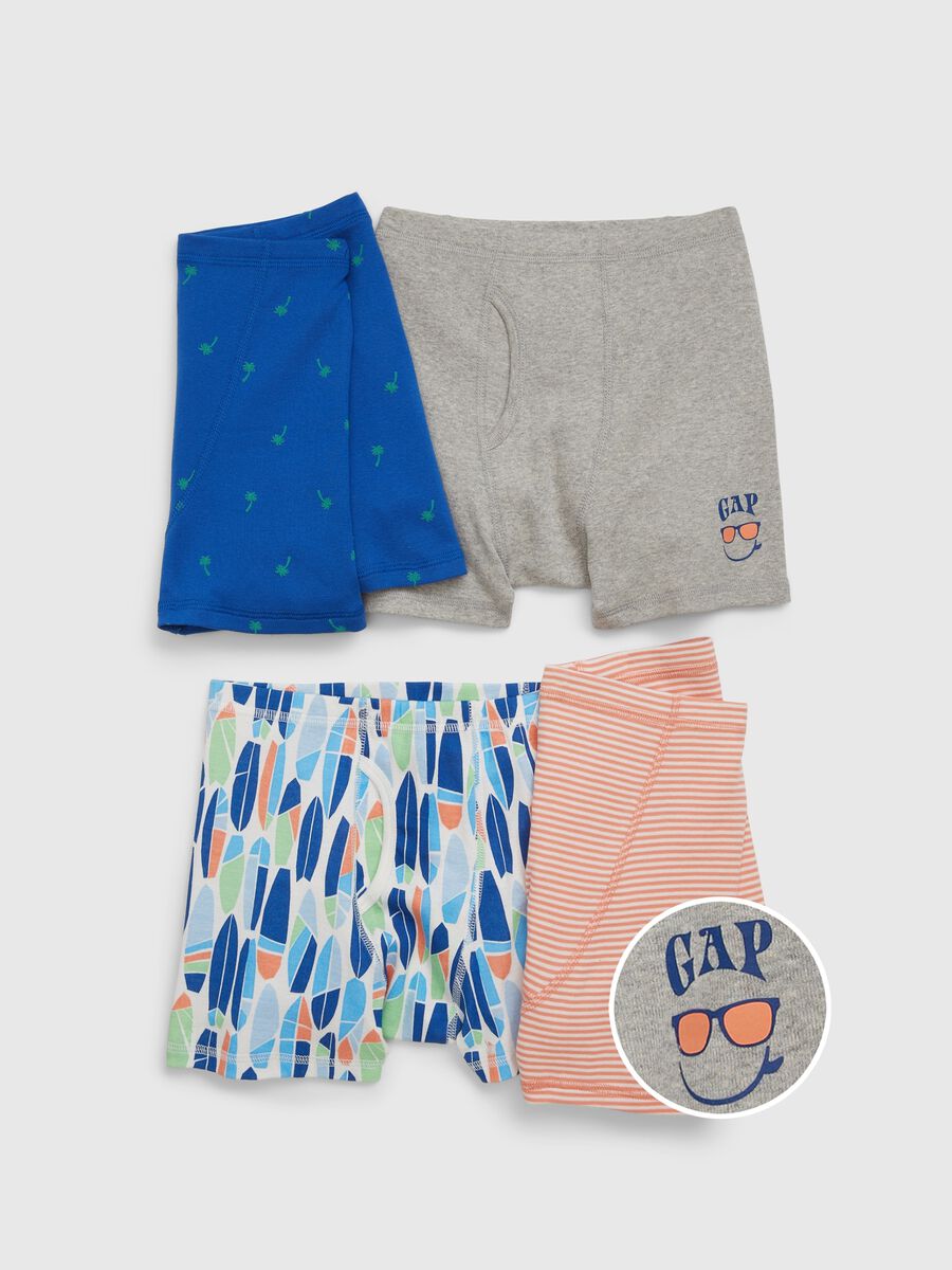 Four-pack cotton boxer shorts with print_0