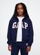 Girl's regular fit hoodie in blue cotton blend_0