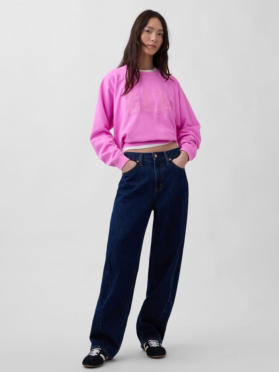 Felpa in misto cotone con logo GAP Donna_2