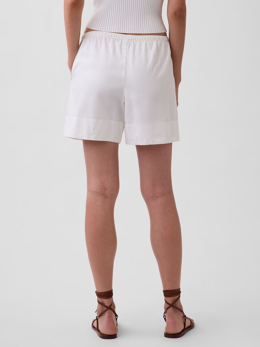 Shorts in misto lino e viscosa Donna_2