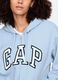 Full-zip con cappuccio azzurra con logo_3
