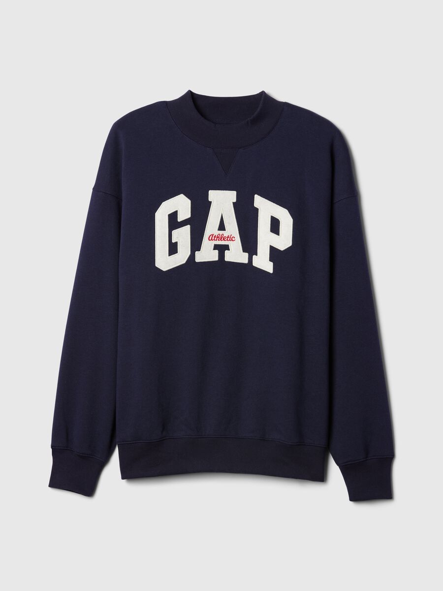 Felpa oversize mock neck con logo Athletic Donna_3