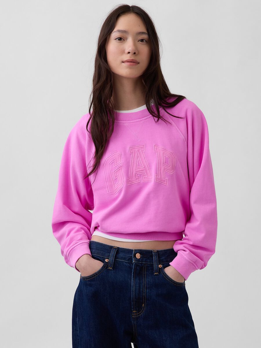 Felpa in misto cotone con logo GAP Donna_0