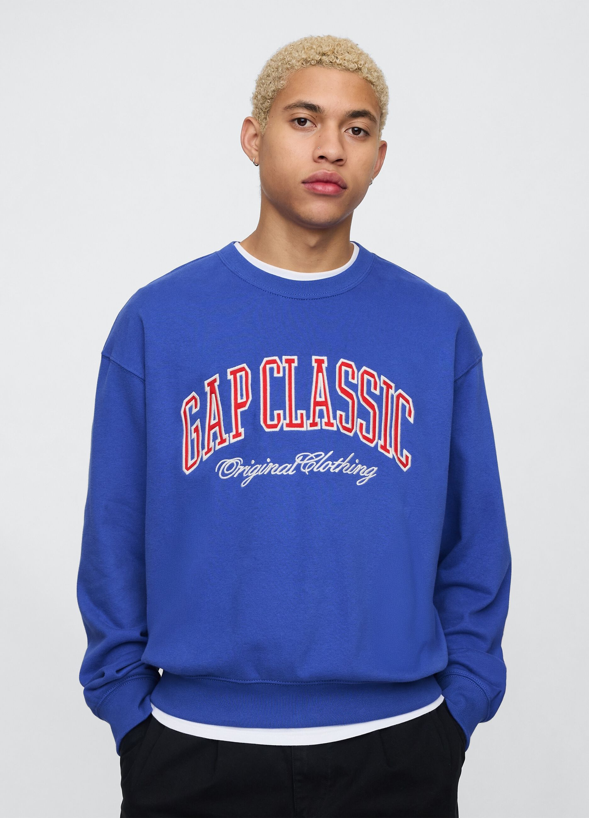 Felpa blu Gap Classic con stampa