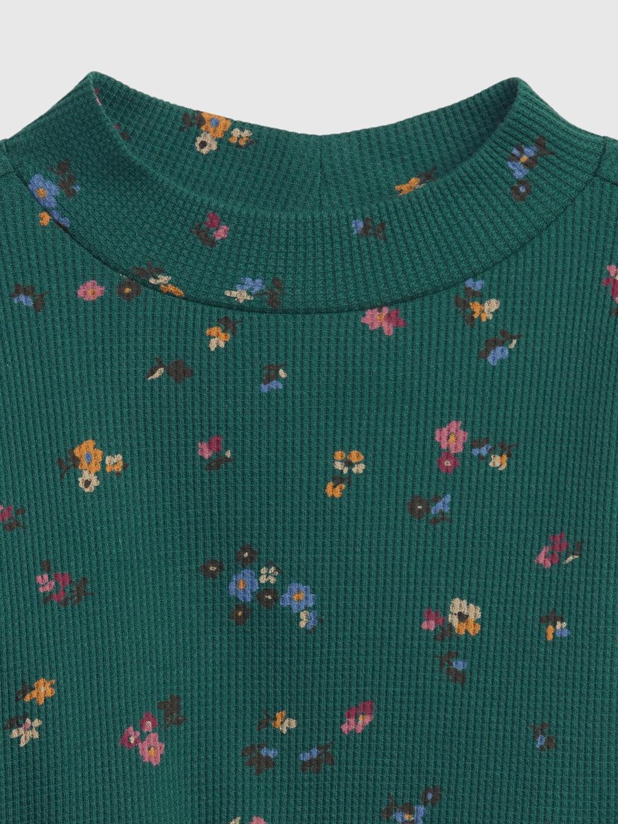 Sweatshirt with small flowers waffle weave Kid Unisex_1
