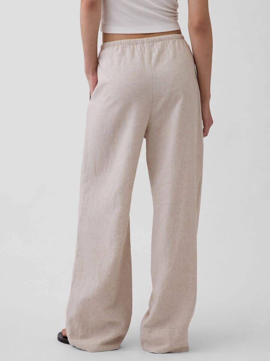 Pantaloni in misto lino Donna_2