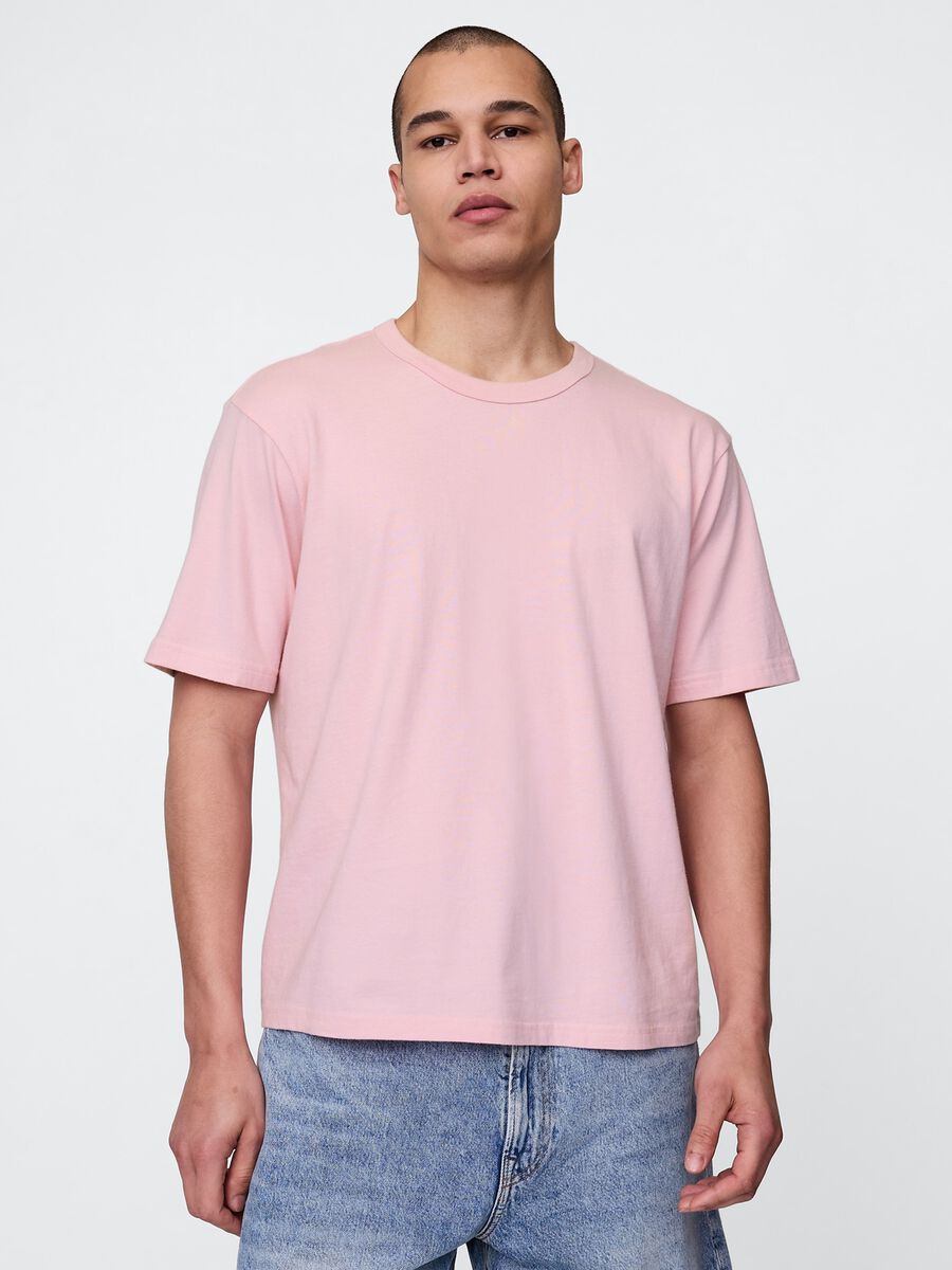 T-shirt rosa in puro cotone Uomo_0