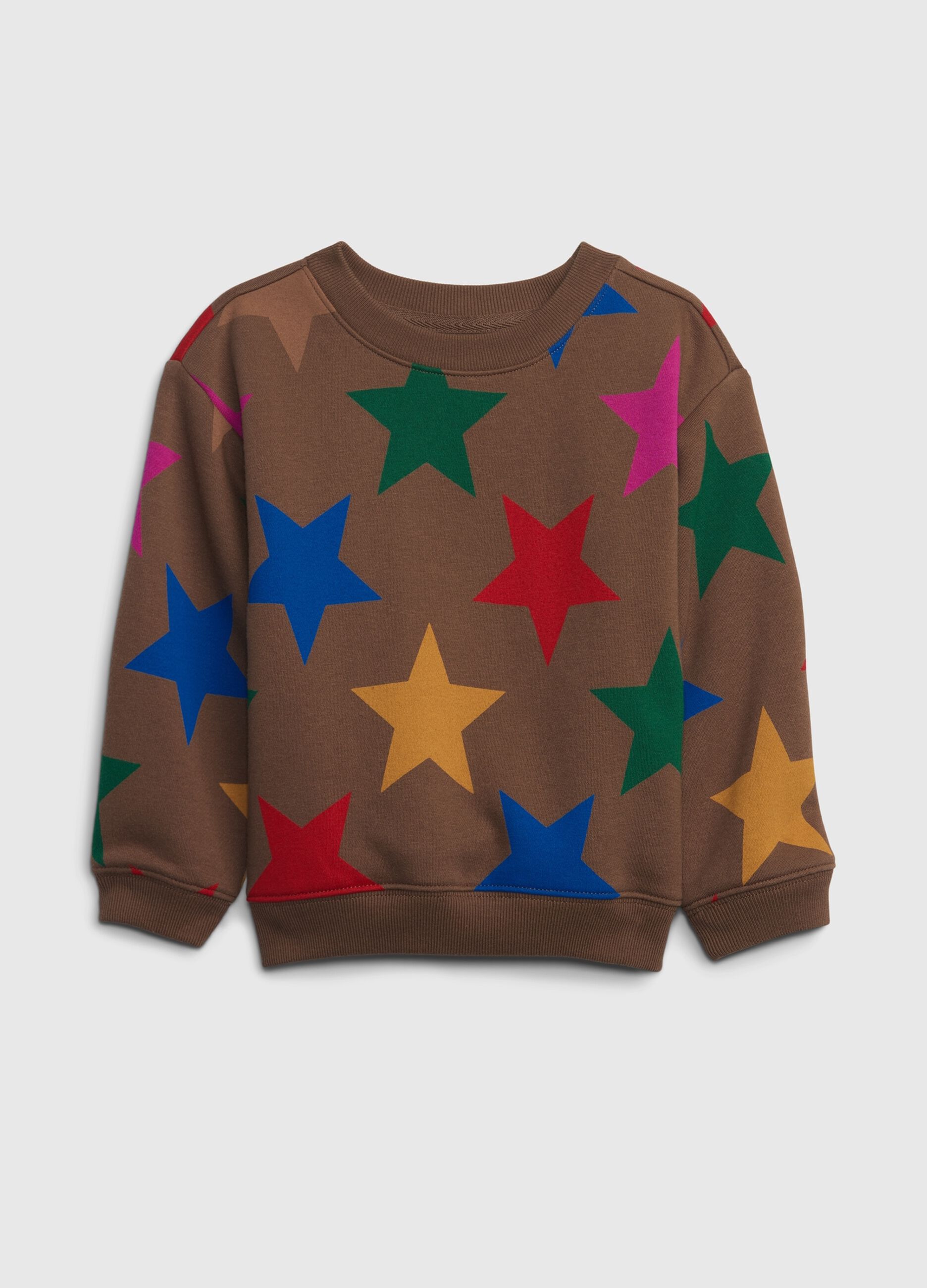 Sweatshirt with multicoloured star print