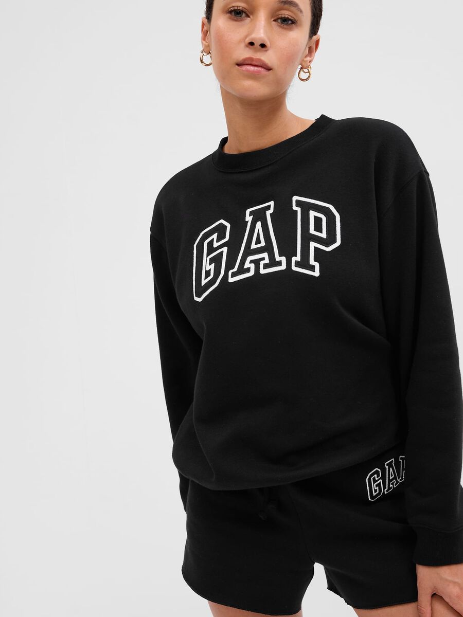 Felpa girocollo con ricamo logo Donna_0