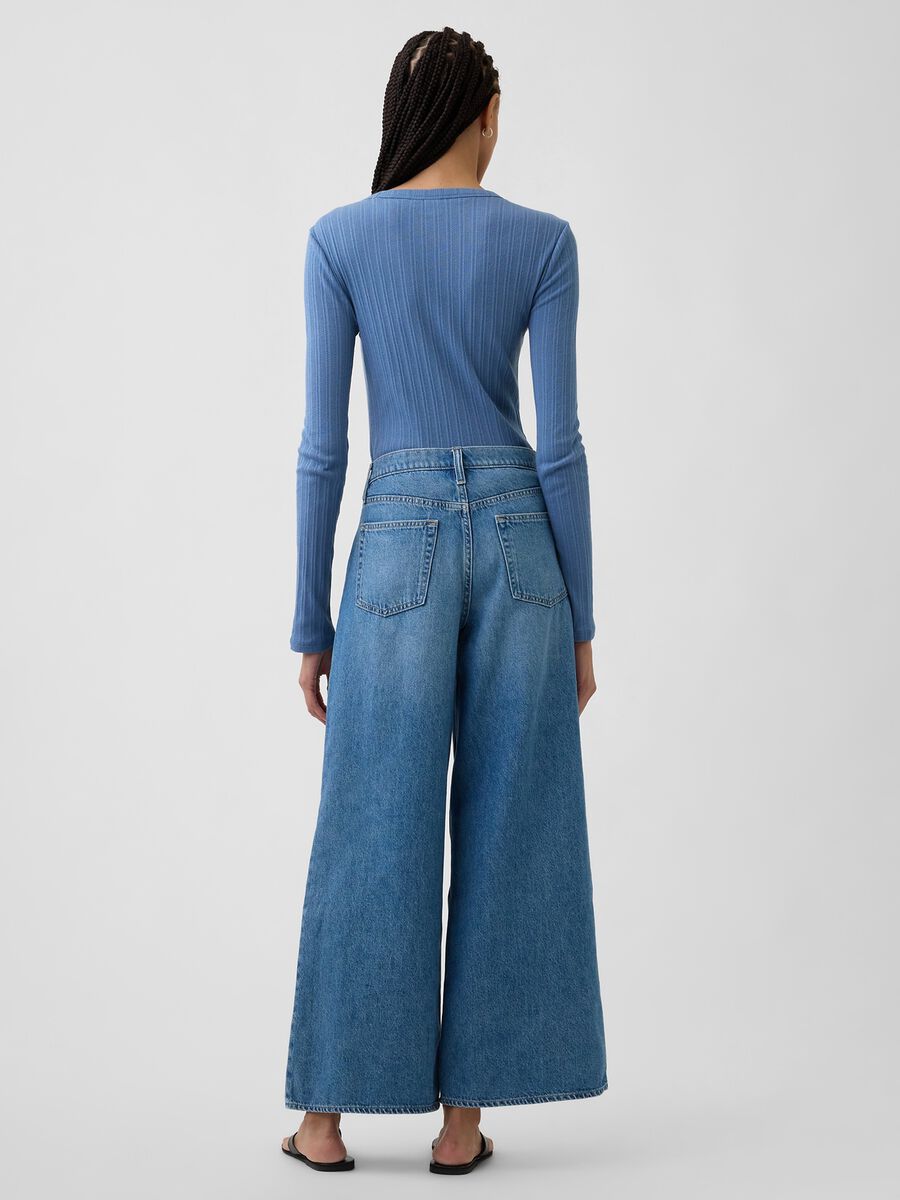 Jeans wide leg in puro cotone Donna_1