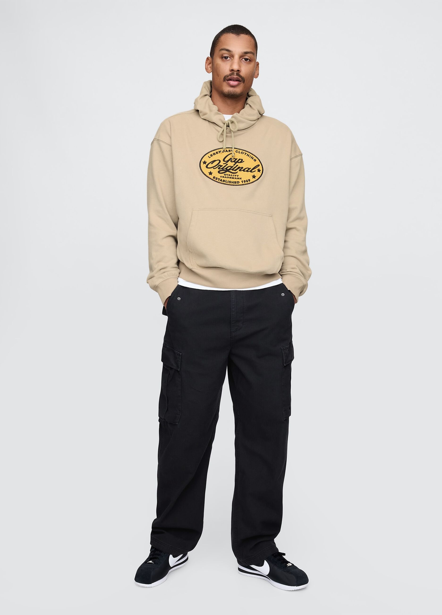 Felpa beige con cappuccio Gap_1