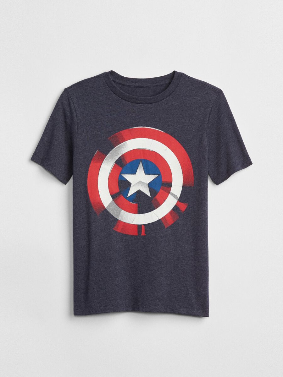 T-shirt in cotone stampa Captain America Bambino Unisex_0