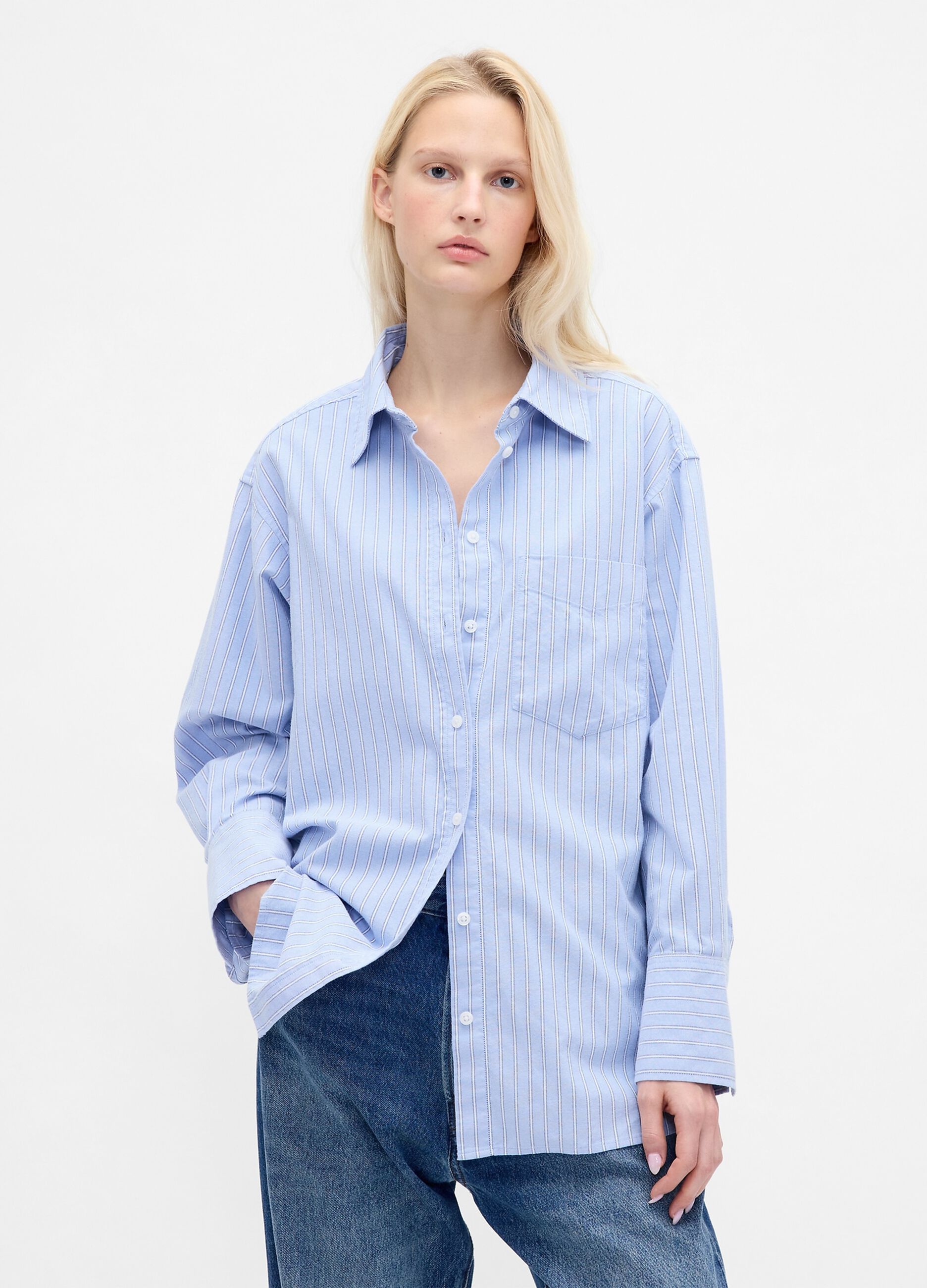 Camicia azzurra in puro cotone
