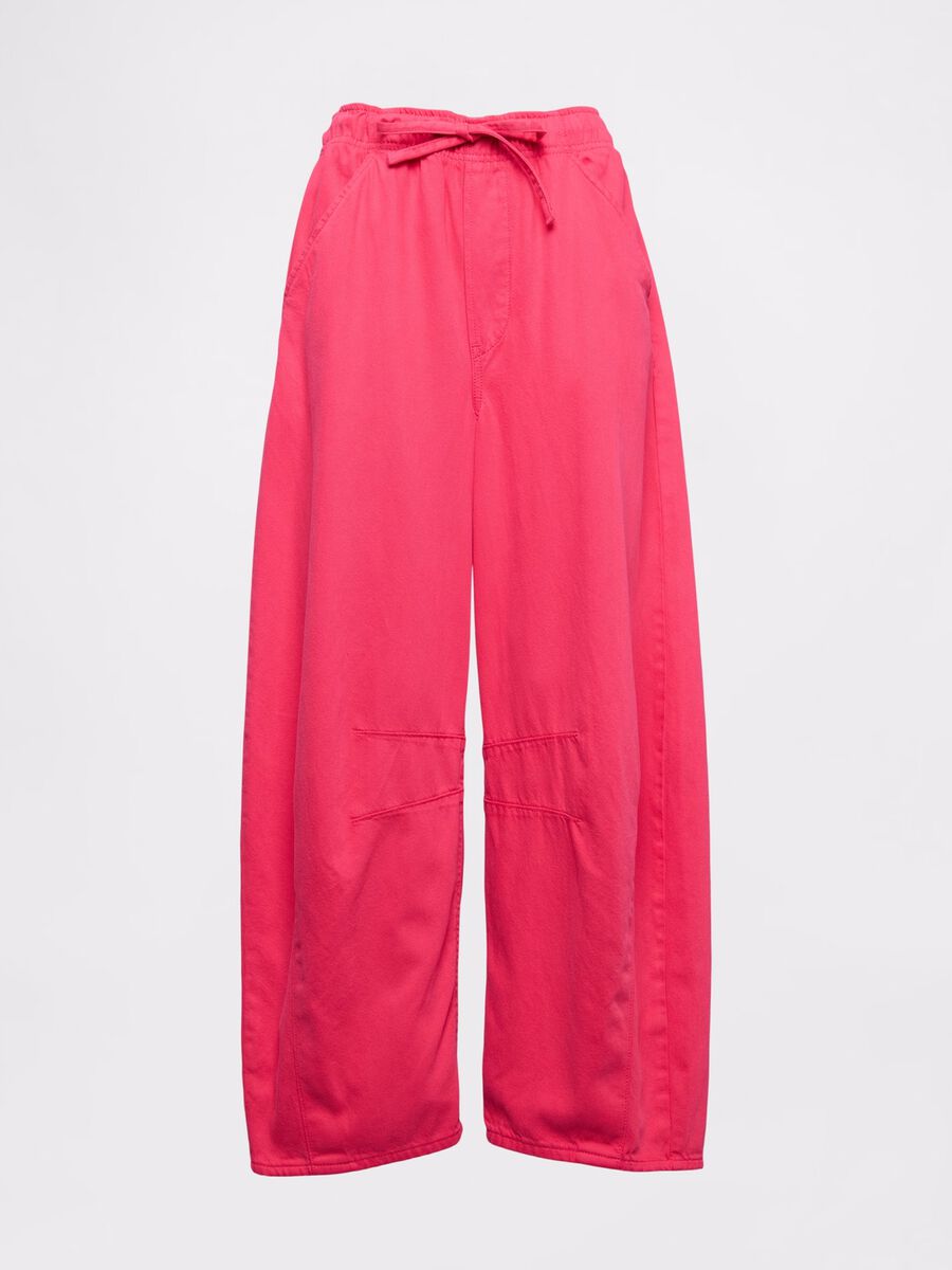 Pantaloni rosa in Lyocell e cotone Donna_6