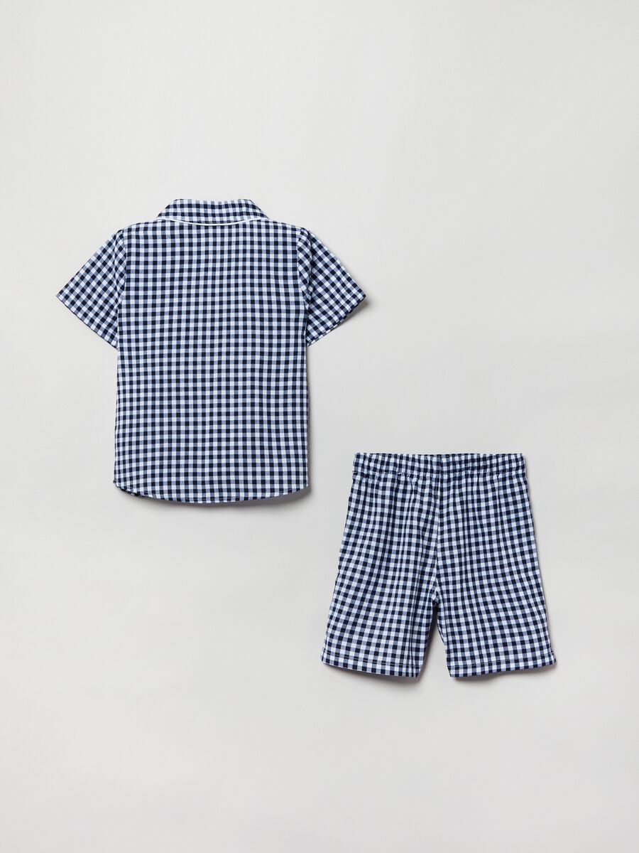 Short pyjamas in gingham cotton Boy_2