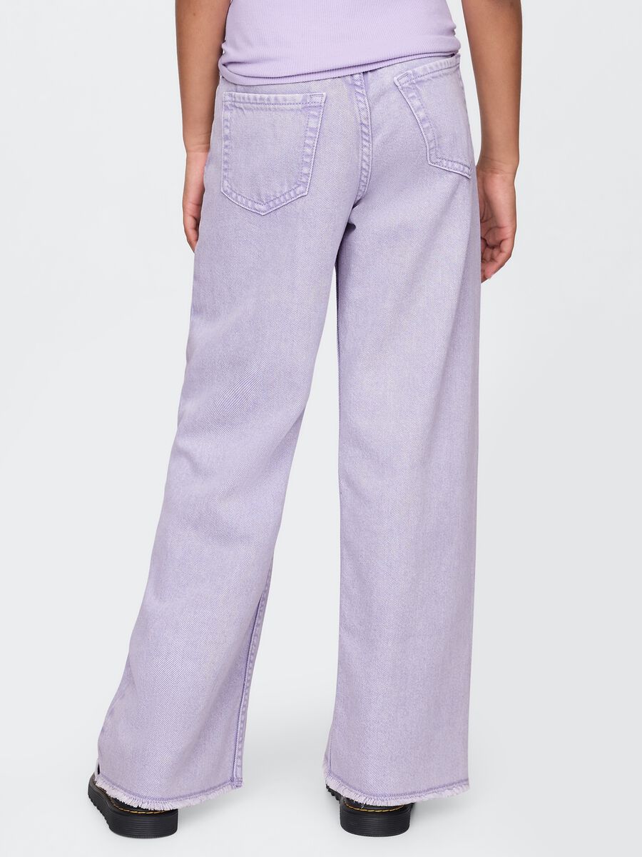 Jeans lilla wide leg in cotone e Lyocell Bambina_1
