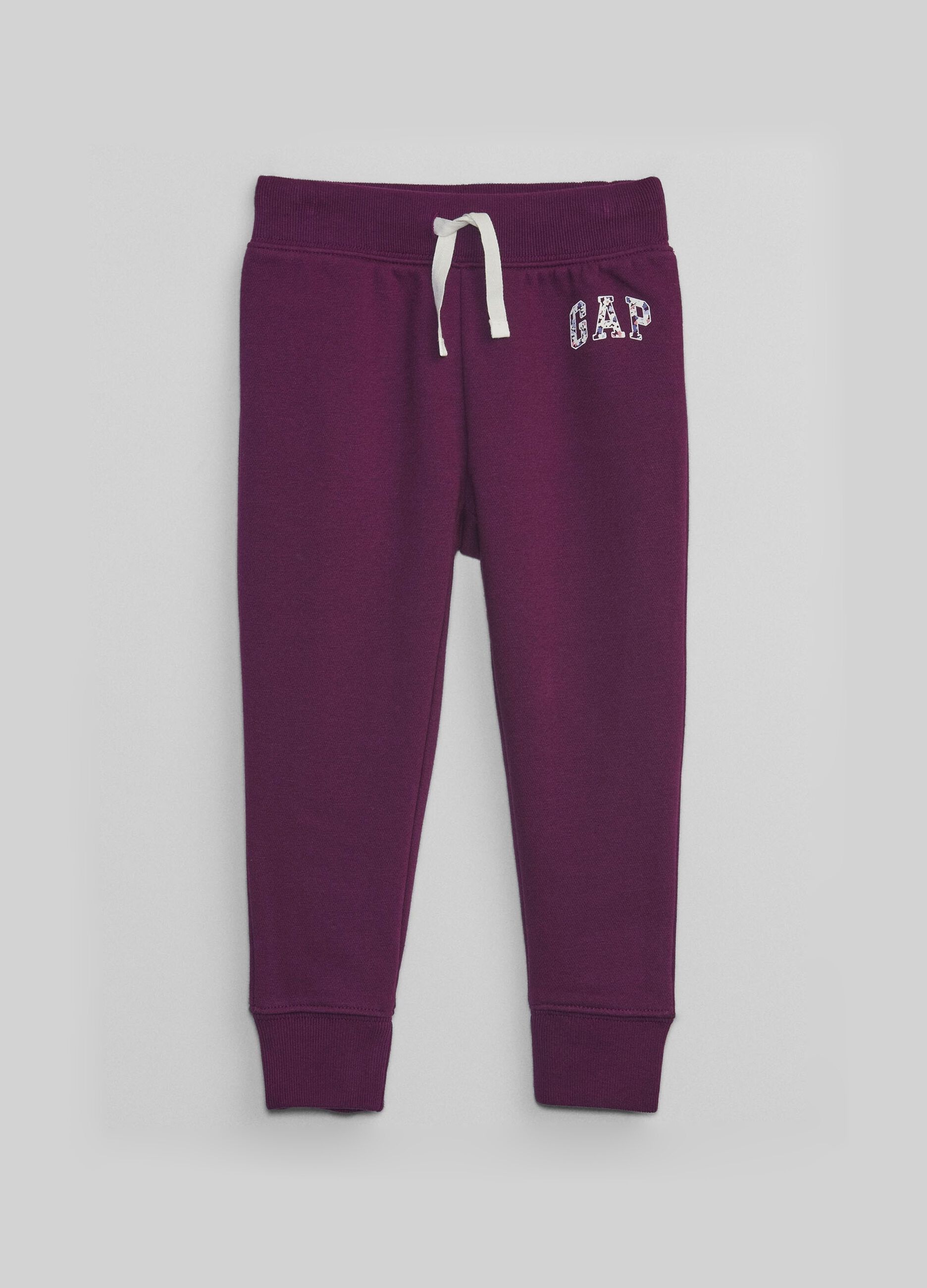 Fleece joggers with logo print