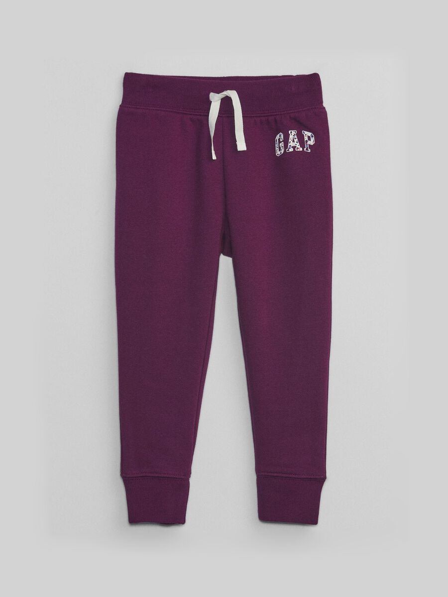 Fleece joggers with logo print Girl_0