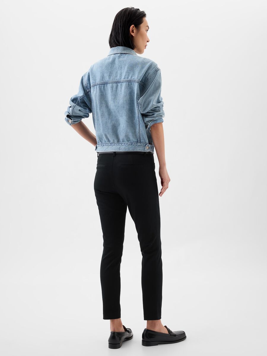 Pantalone a sigaretta in cotone stretch Donna_2