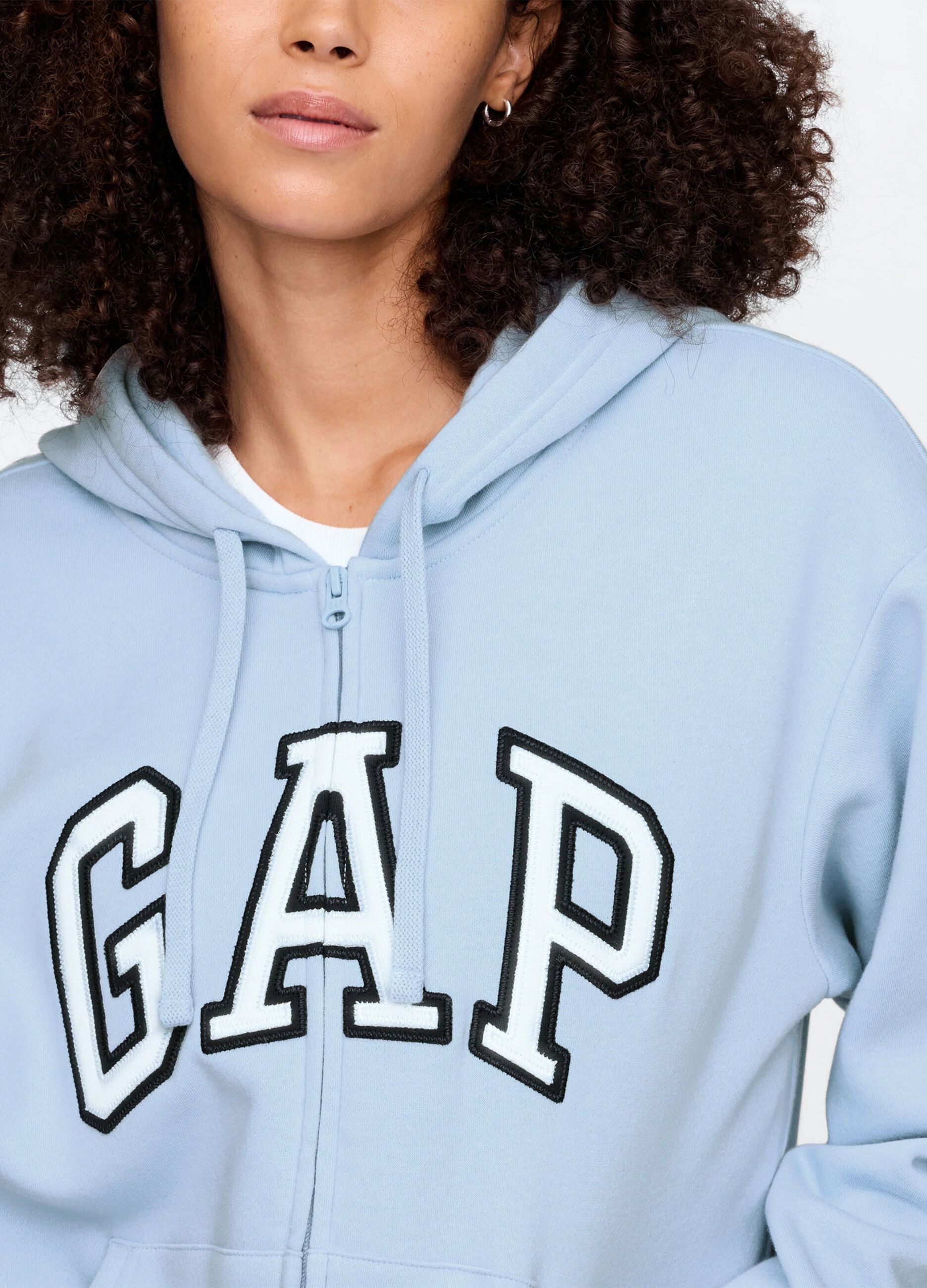 Full-zip con cappuccio azzurra con logo_3