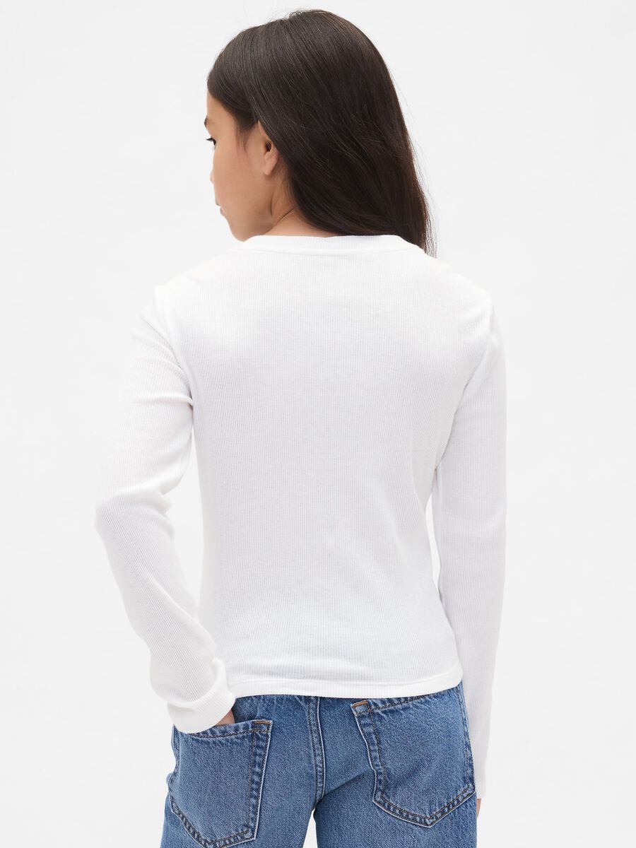 White cotton long sleeve shirt Girl_1