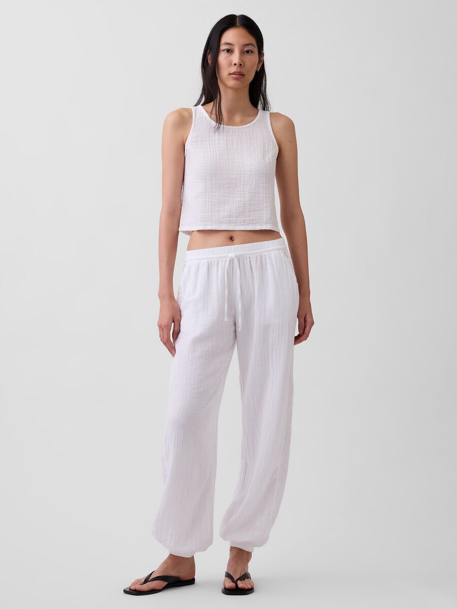 Pantaloni jogger in puro cotone Donna_0