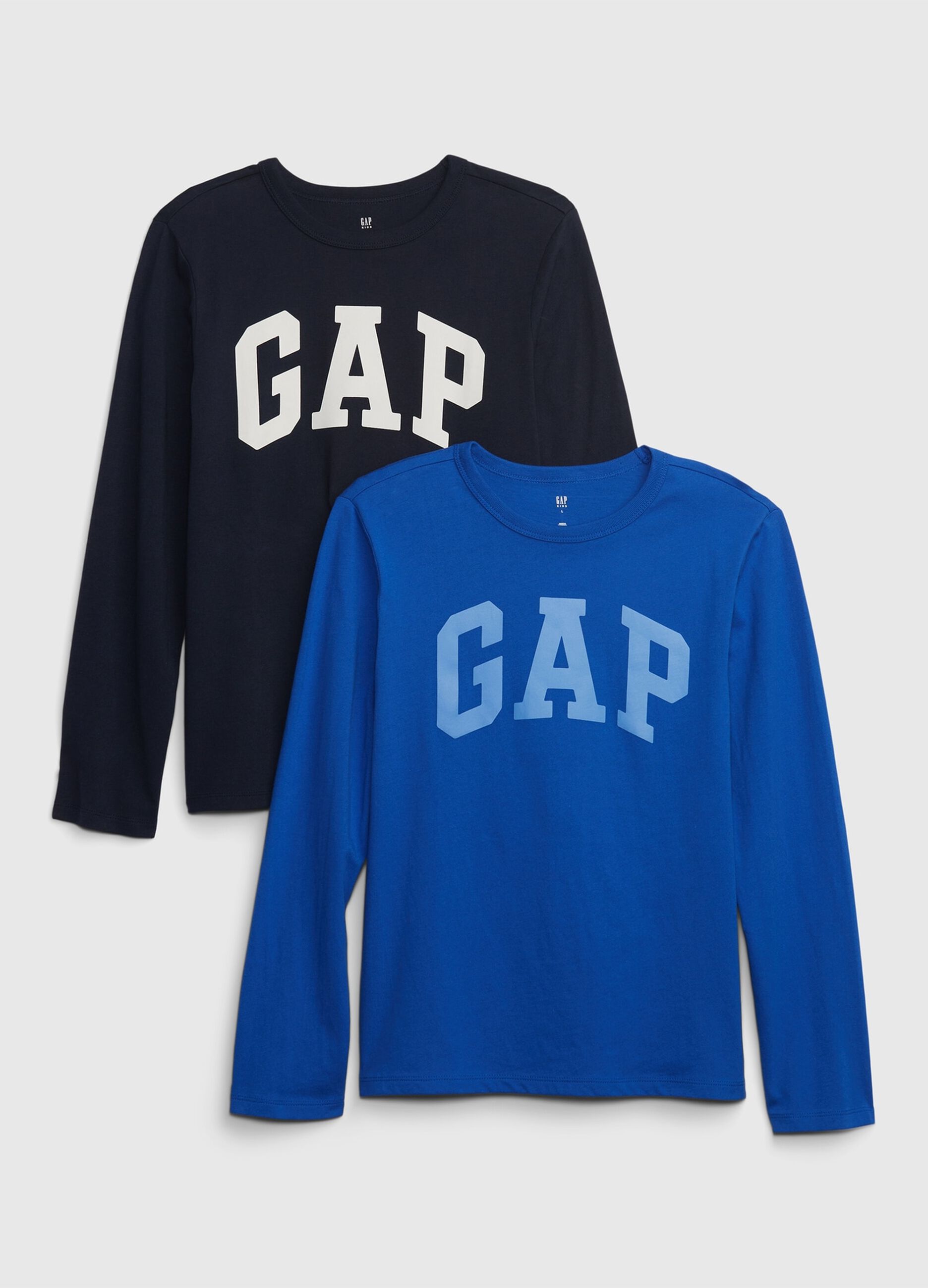 Bipack t-shirt a maniche lunghe stampa logo 