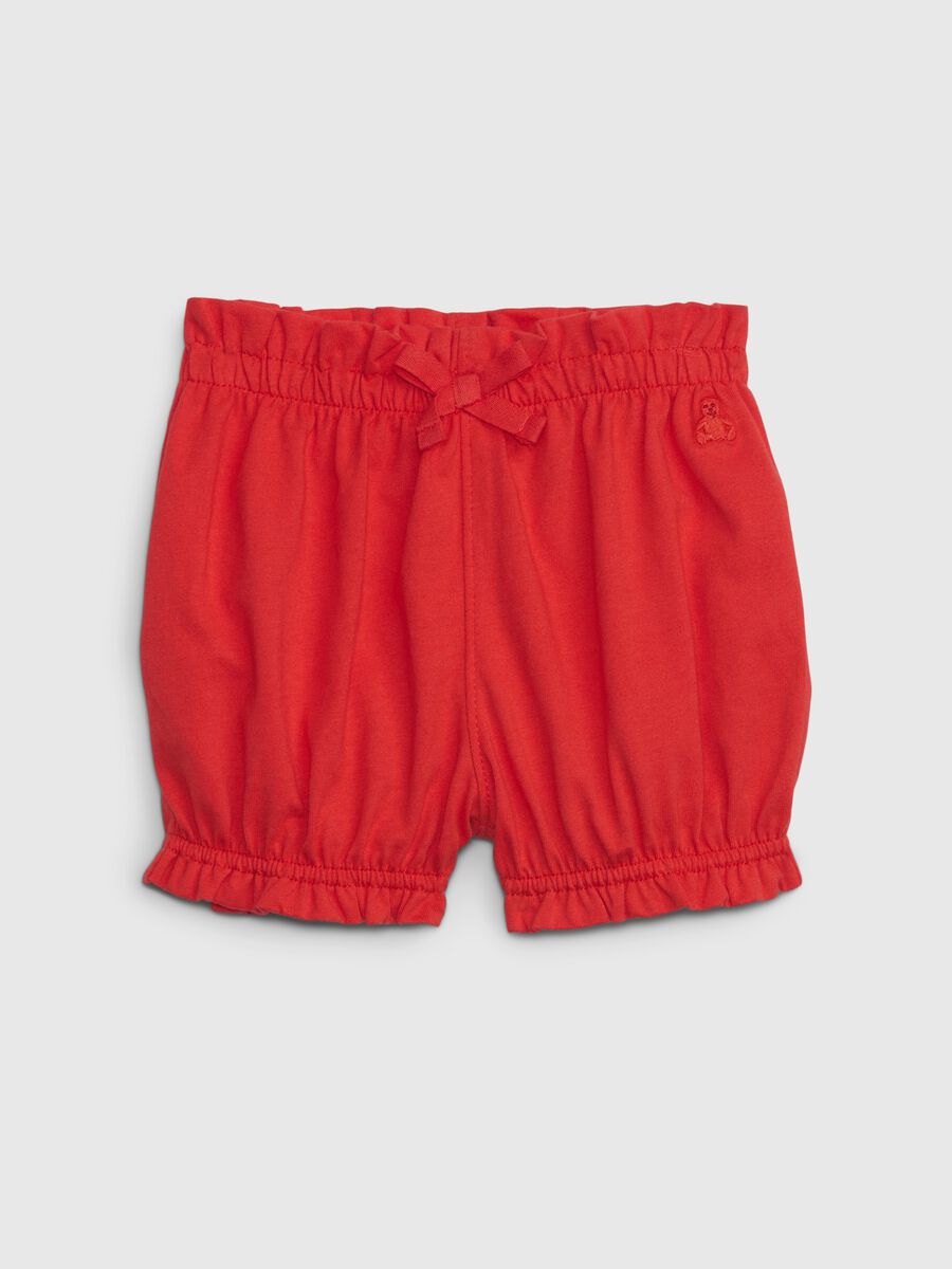 Organic cotton shorts with teddy bear embroidery Newborn Boy_1