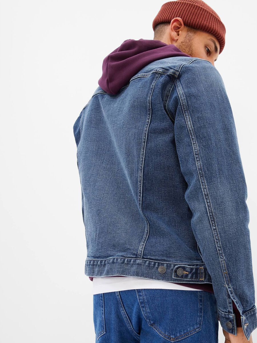 Short denim jacket with pockets Man_1