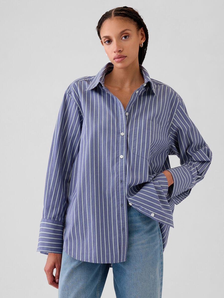 Camicia oversize a righe Donna_0