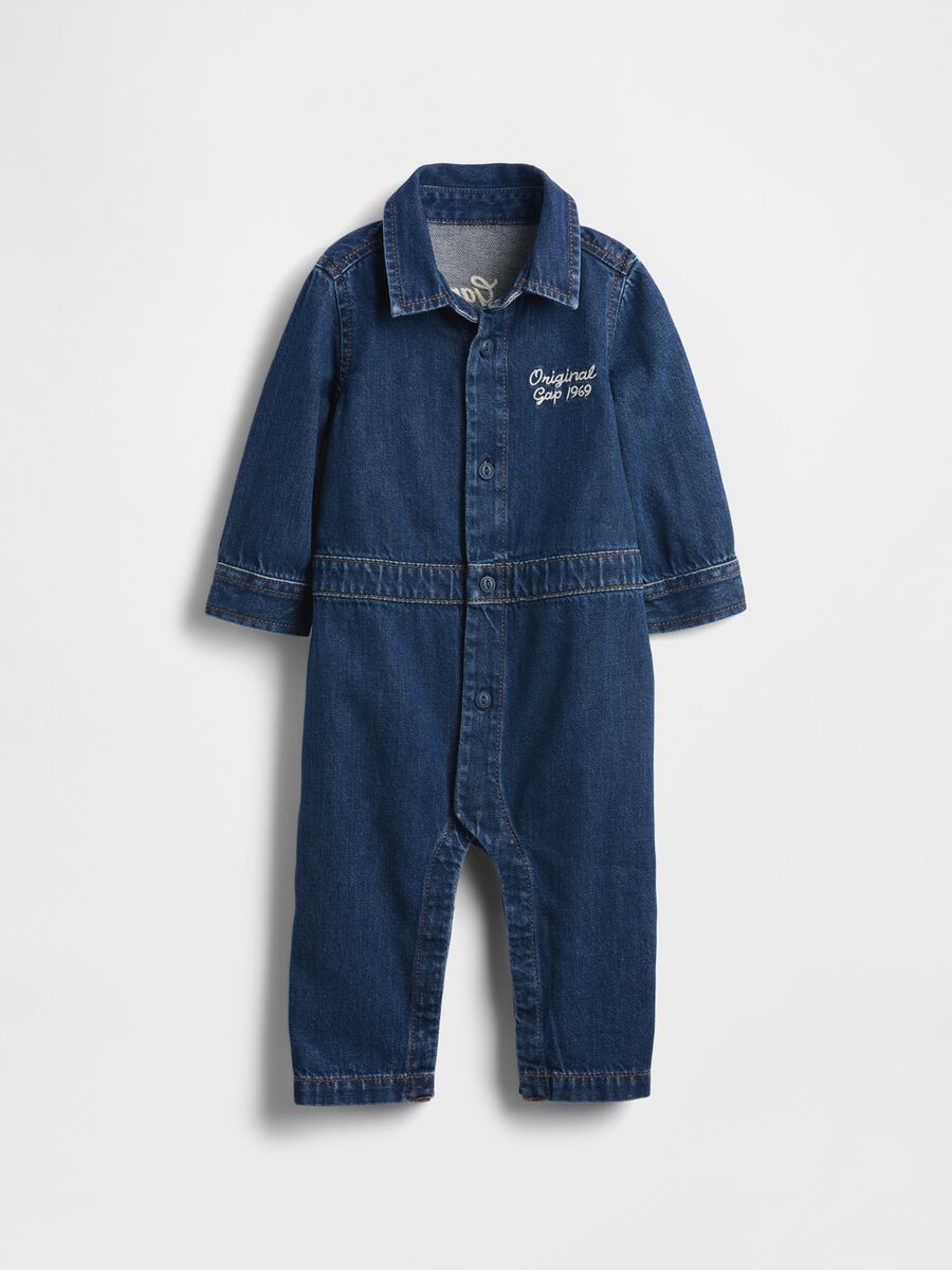 Tutina blu in cotone Neonato_0